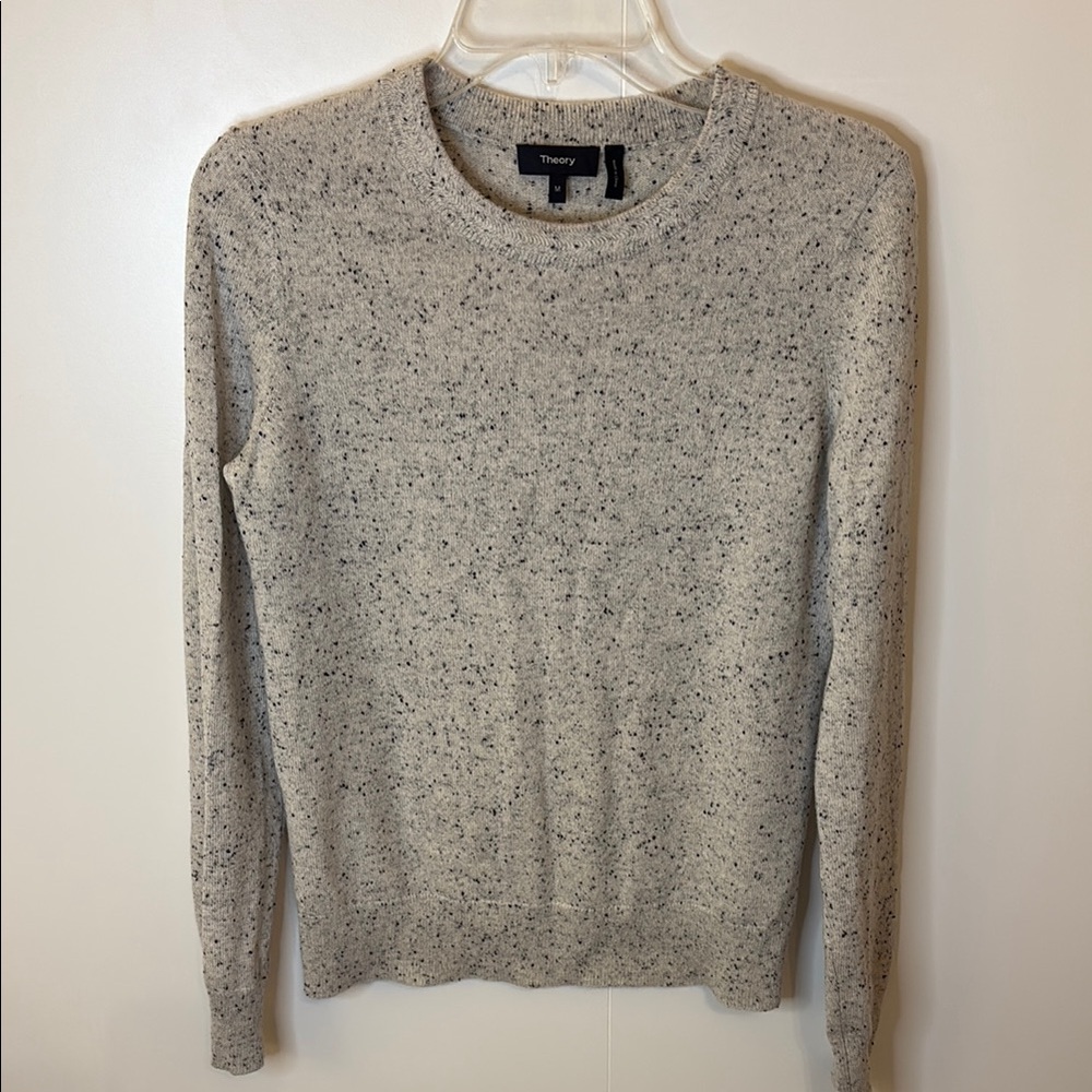 Theory Marled Cream Crew Neck Sweater Knit